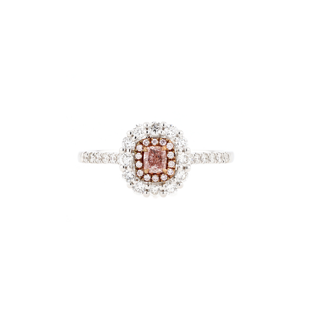18KG 0.17ct Natural Untreated Pink Diamond Ring