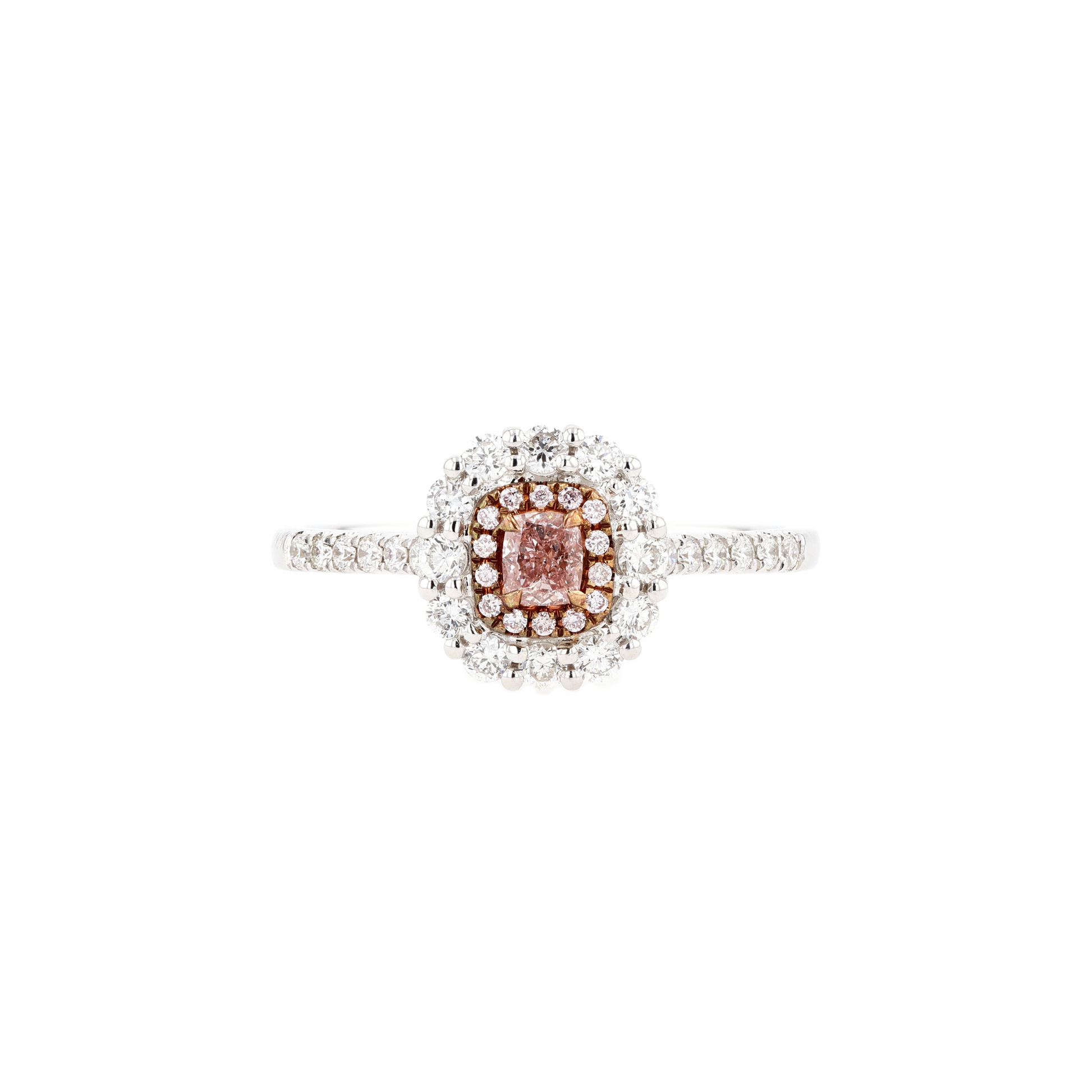 18KG 0.17ct Natural Untreated Pink Diamond Ring
