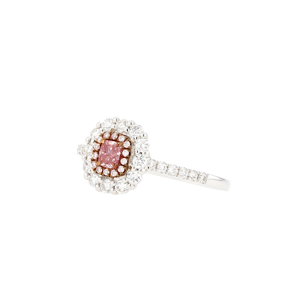18KG 0.17ct Natural Untreated Pink Diamond Ring