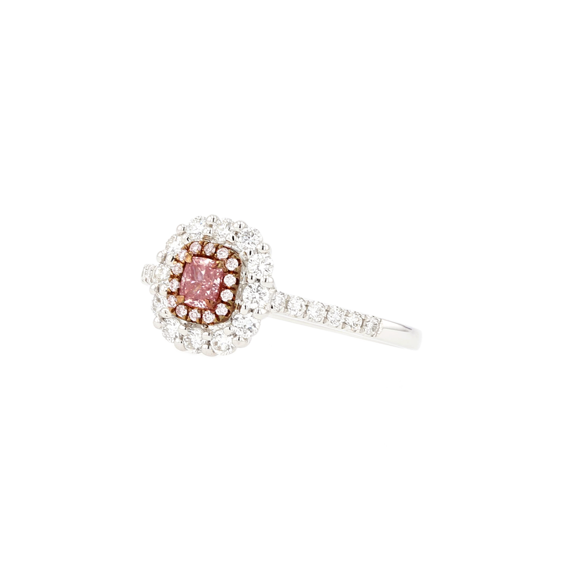 18KG 0.17ct Natural Untreated Pink Diamond Ring