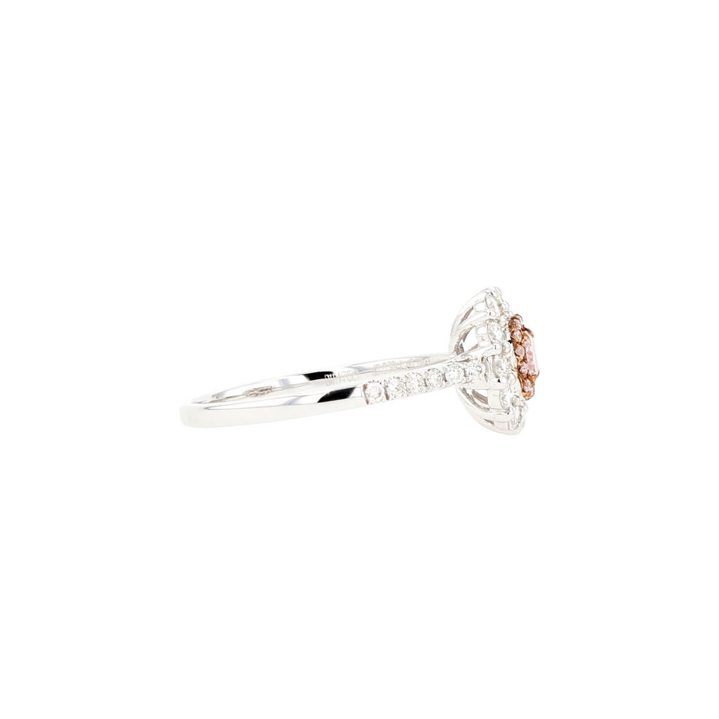 18KG 0.17ct Natural Untreated Pink Diamond Ring