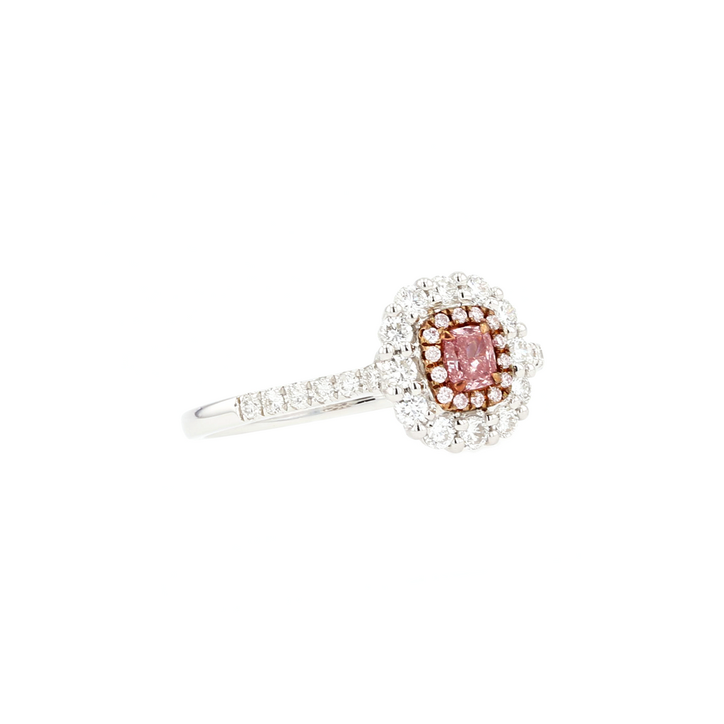 18KG 0.17ct Natural Untreated Pink Diamond Ring