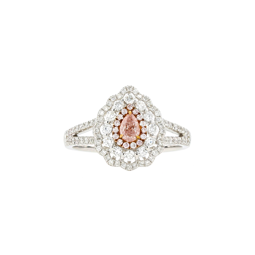 18KG 0.17ct Natural Untreated Pink Diamond Ring