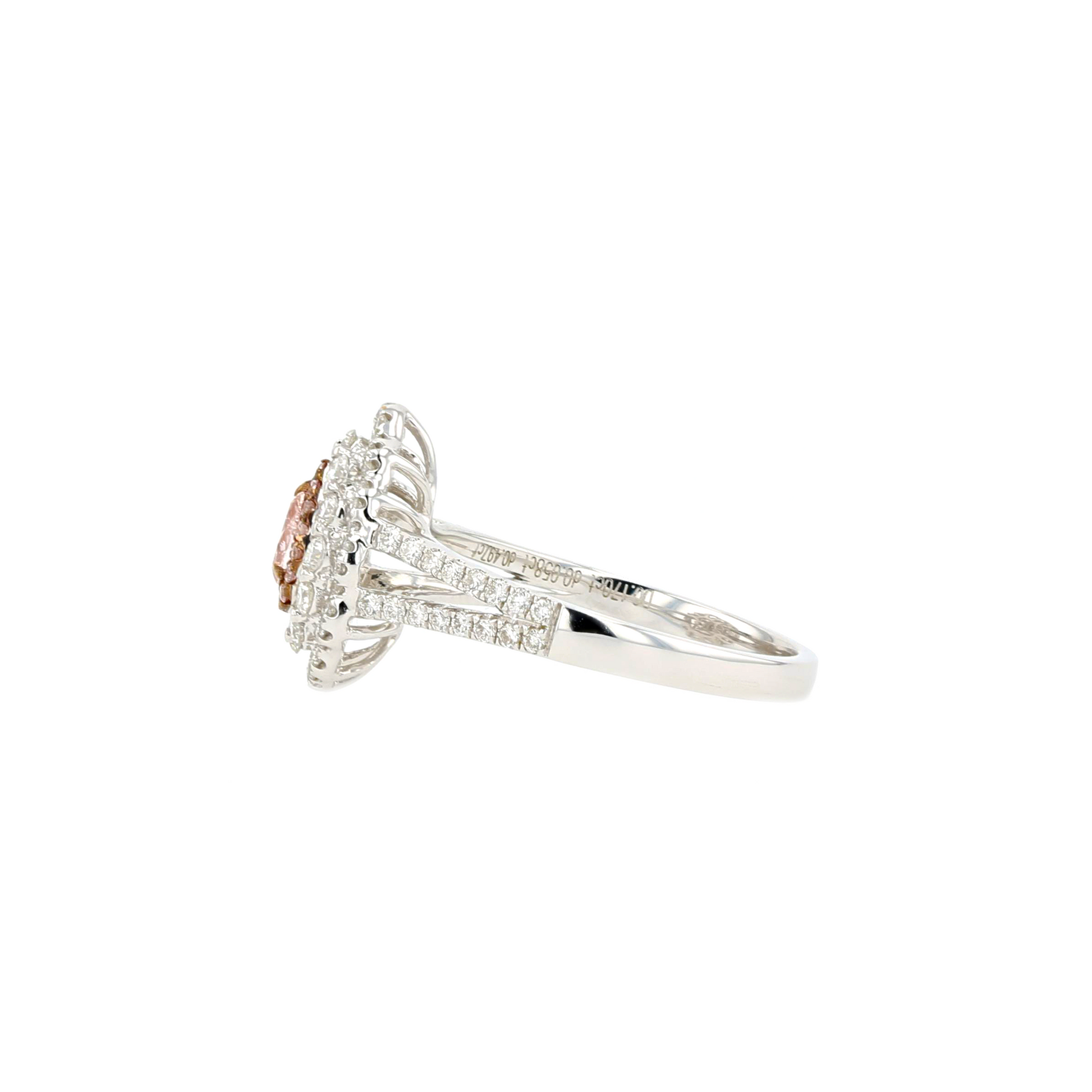 18KG 0.17ct Natural Untreated Pink Diamond Ring