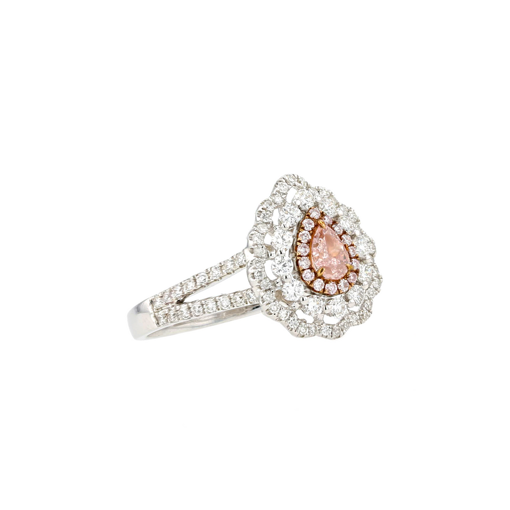 18KG 0.17ct Natural Untreated Pink Diamond Ring