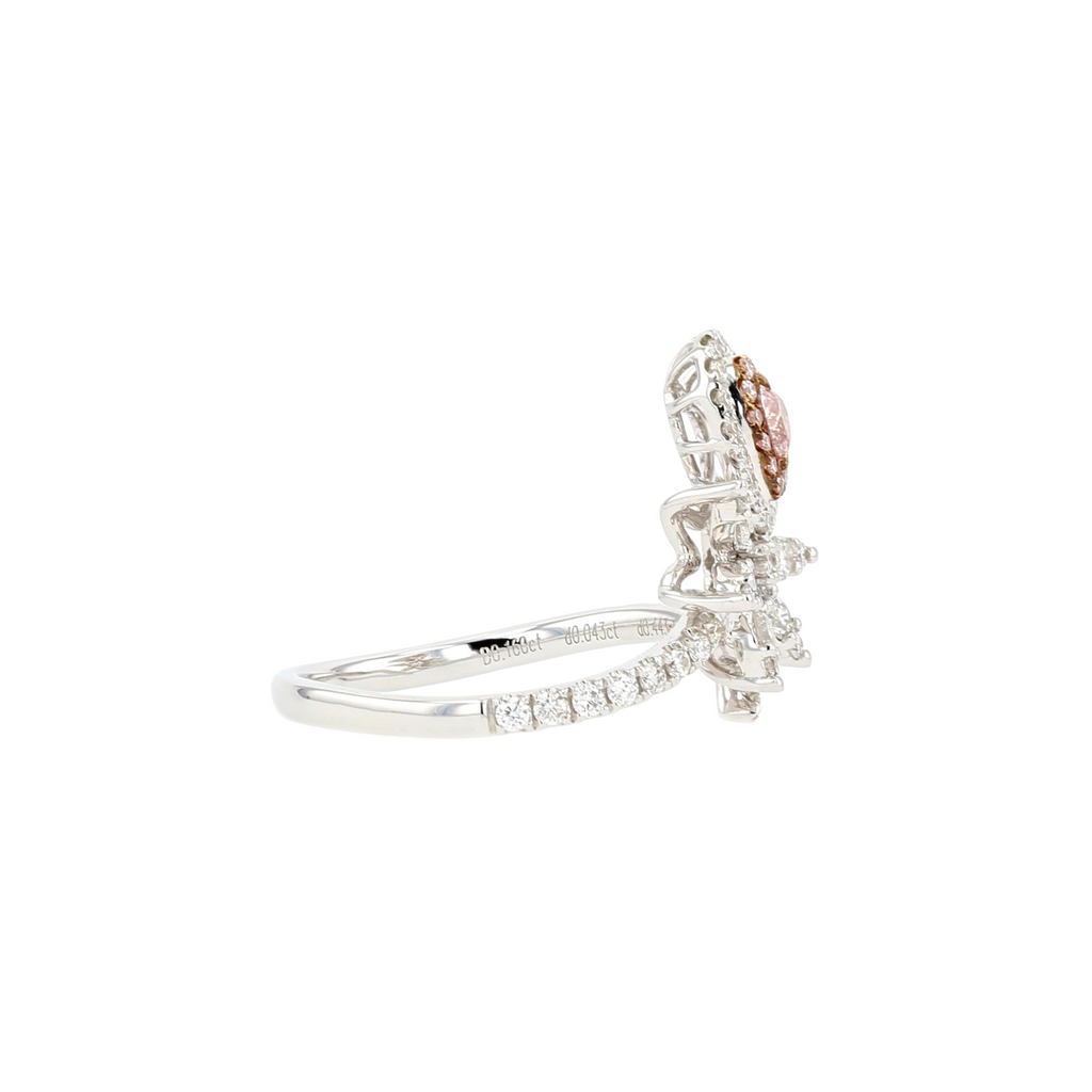 18KG 0.16ct Natural Untreated Pink Diamond Ring