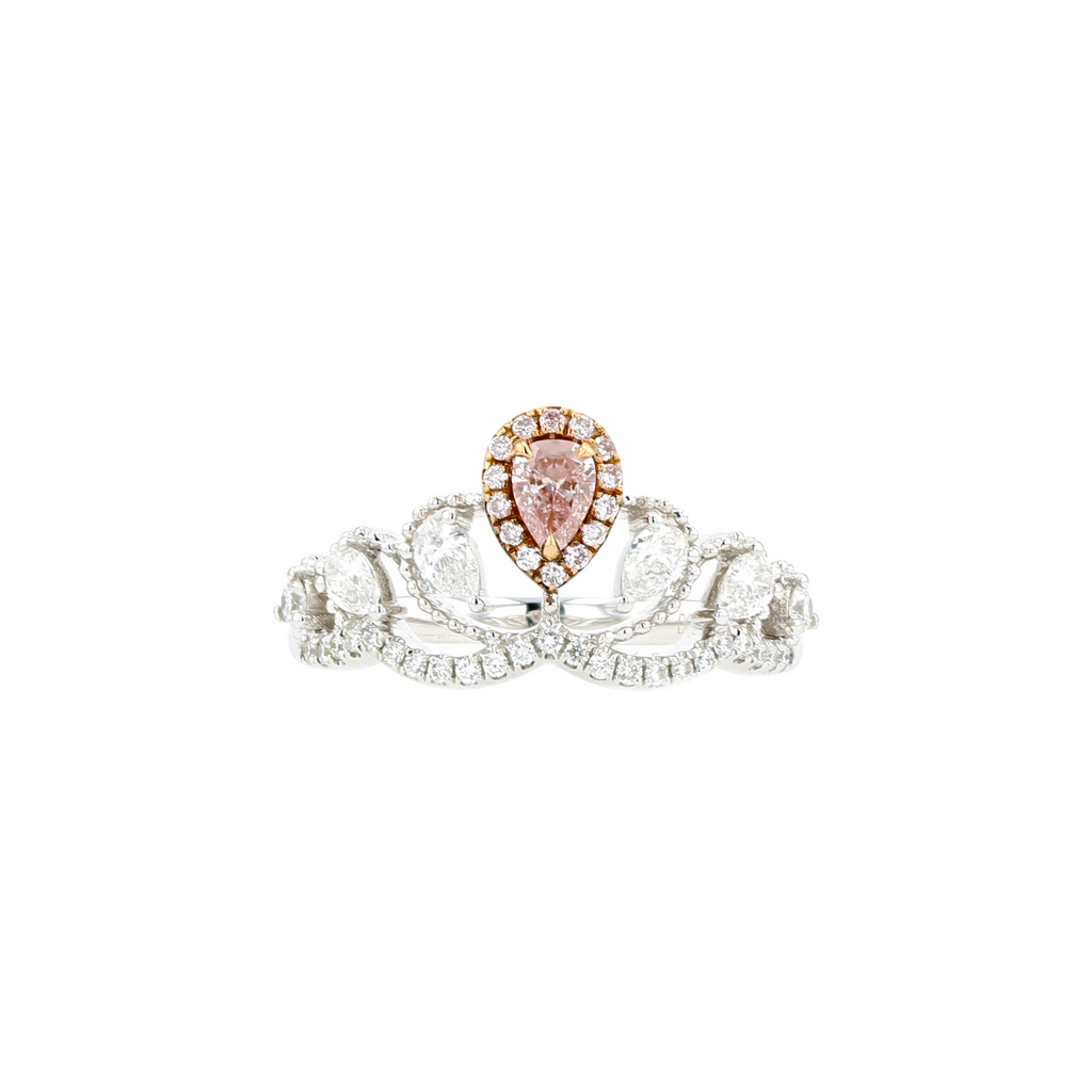 18KG 0.16ct Natural Untreated Pink Diamond Ring