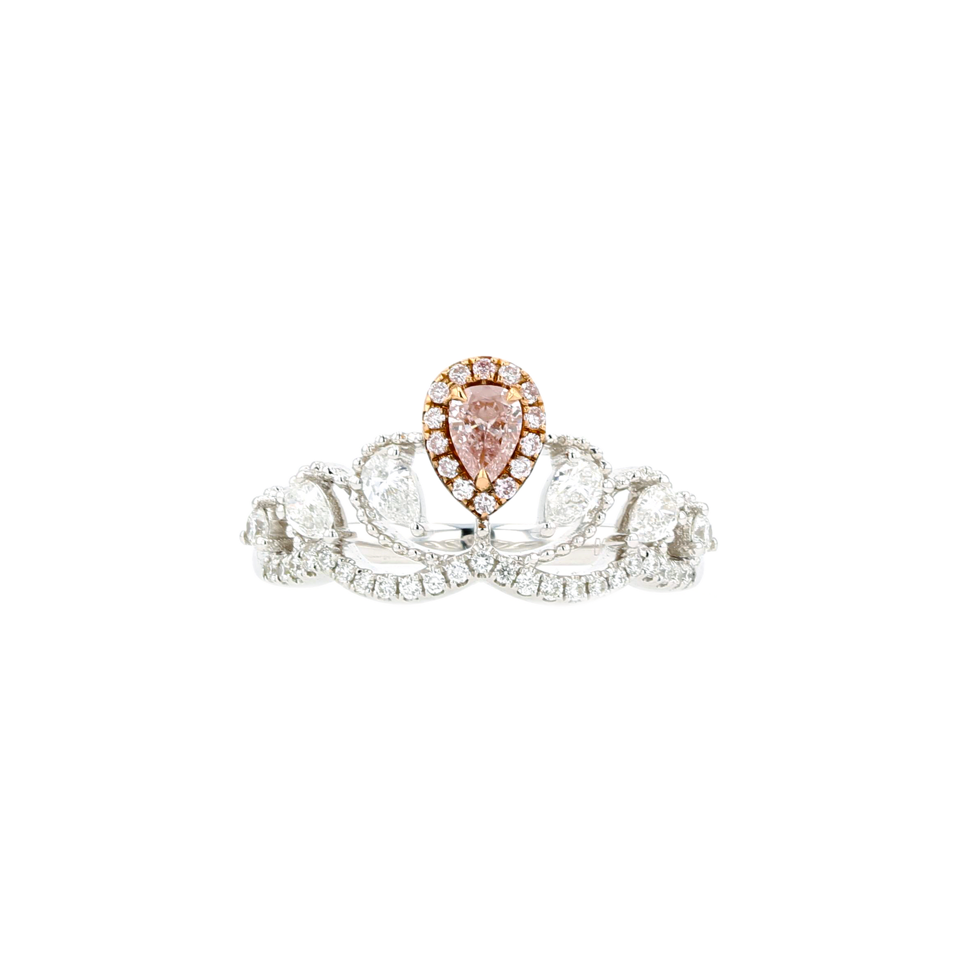 18KG 0.16ct Natural Untreated Pink Diamond Ring