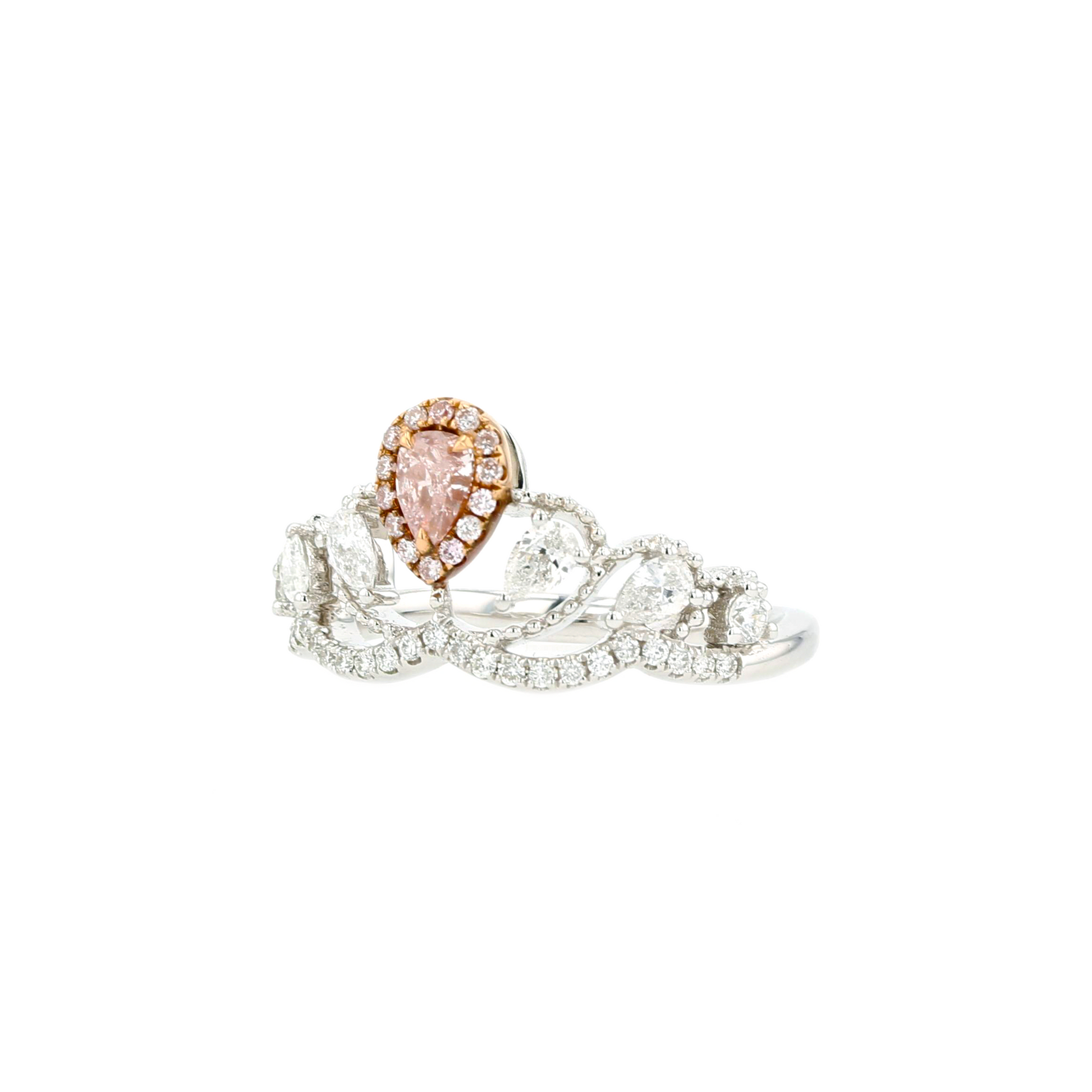 18KG 0.16ct Natural Untreated Pink Diamond Ring