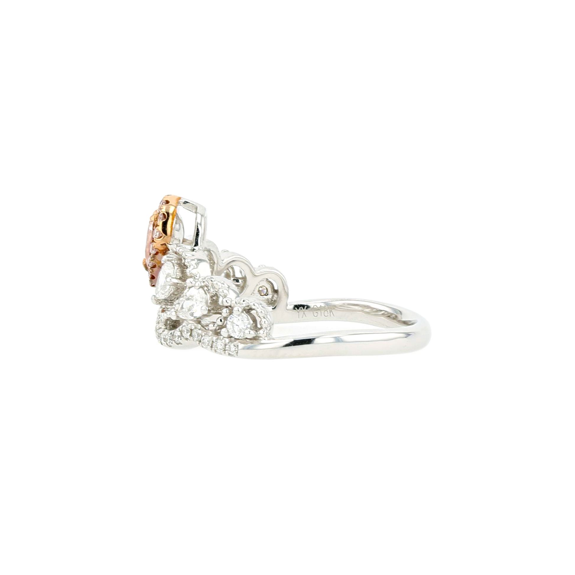 18KG 0.16ct Natural Untreated Pink Diamond Ring
