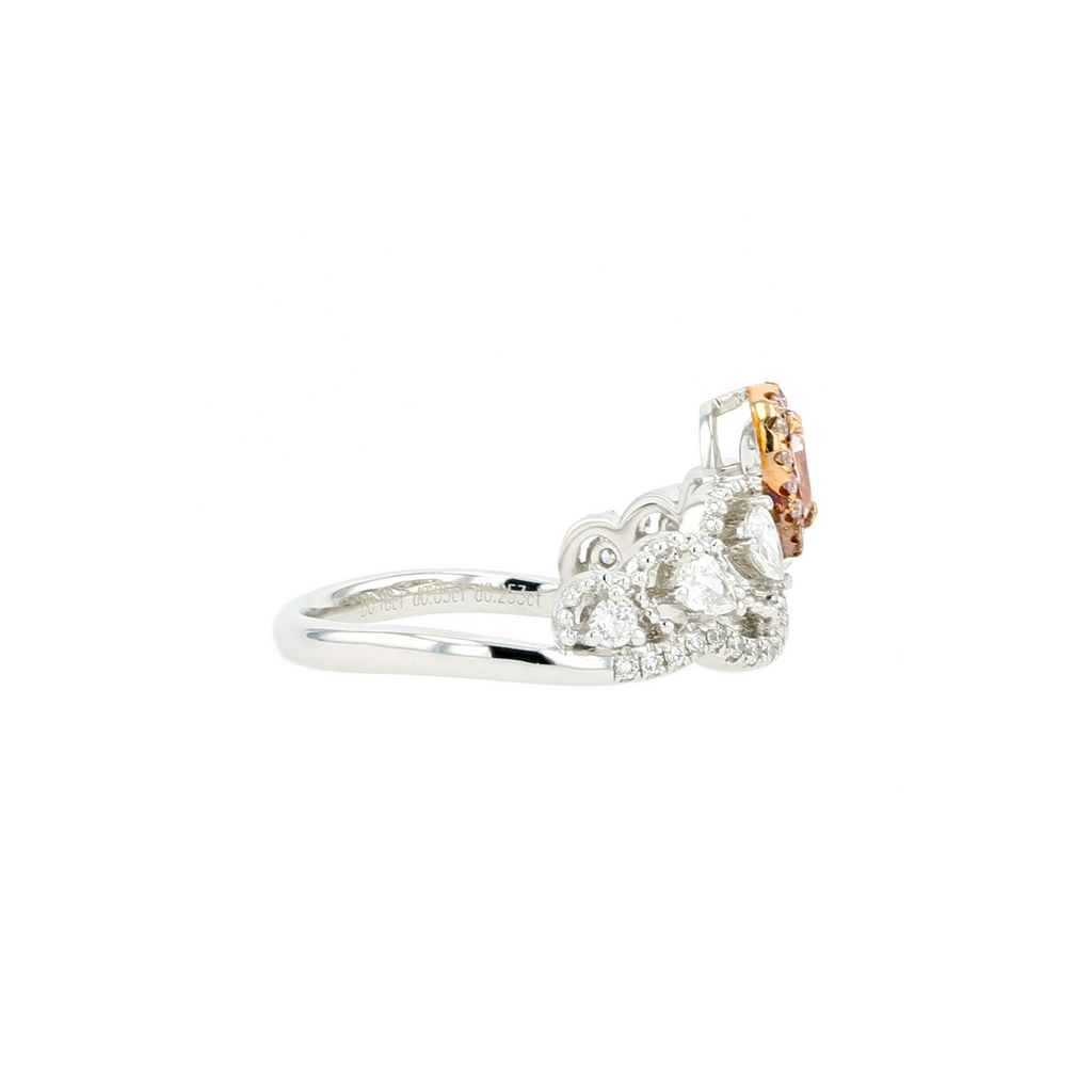 18KG 0.16ct Natural Untreated Pink Diamond Ring