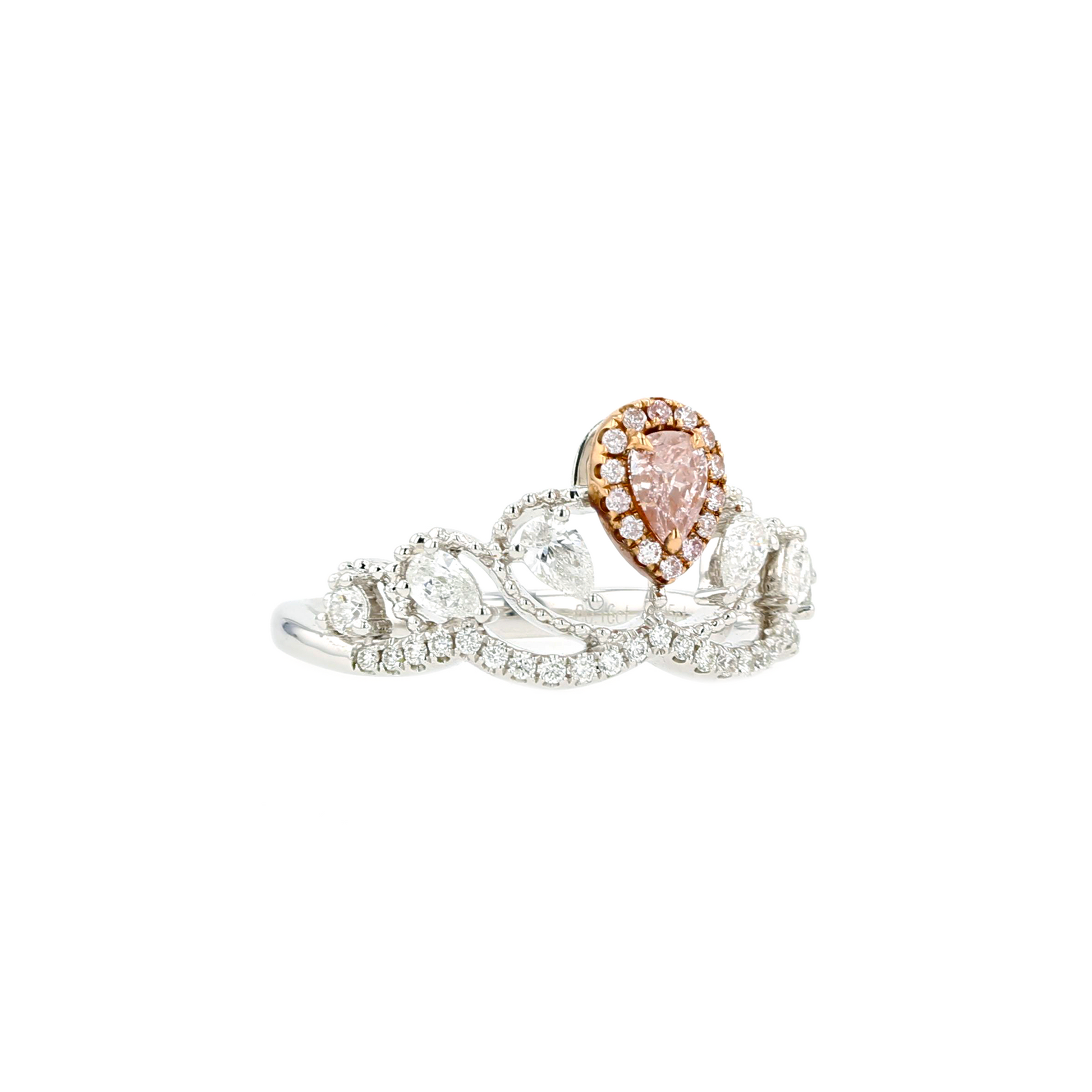 18KG 0.16ct Natural Untreated Pink Diamond Ring