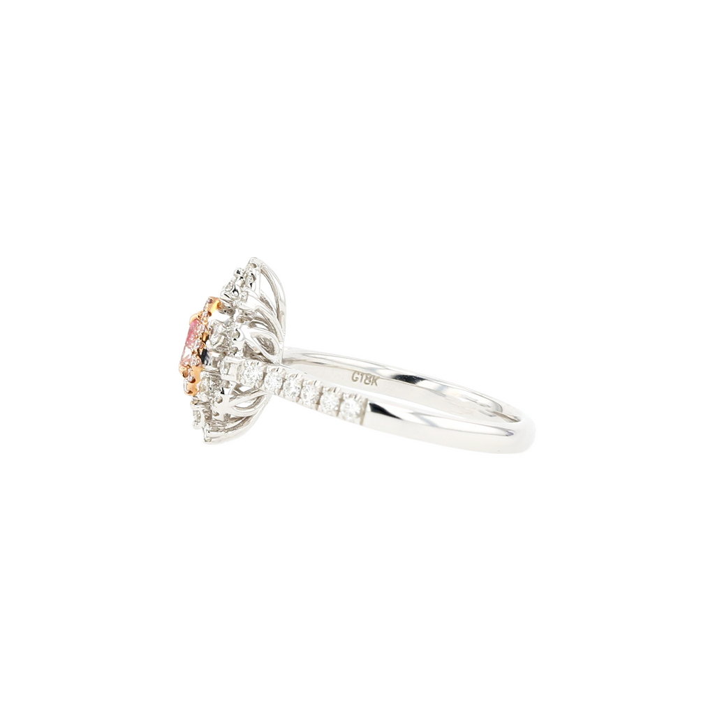 18KG 0.16ct Natural Untreated Pink Diamond Ring