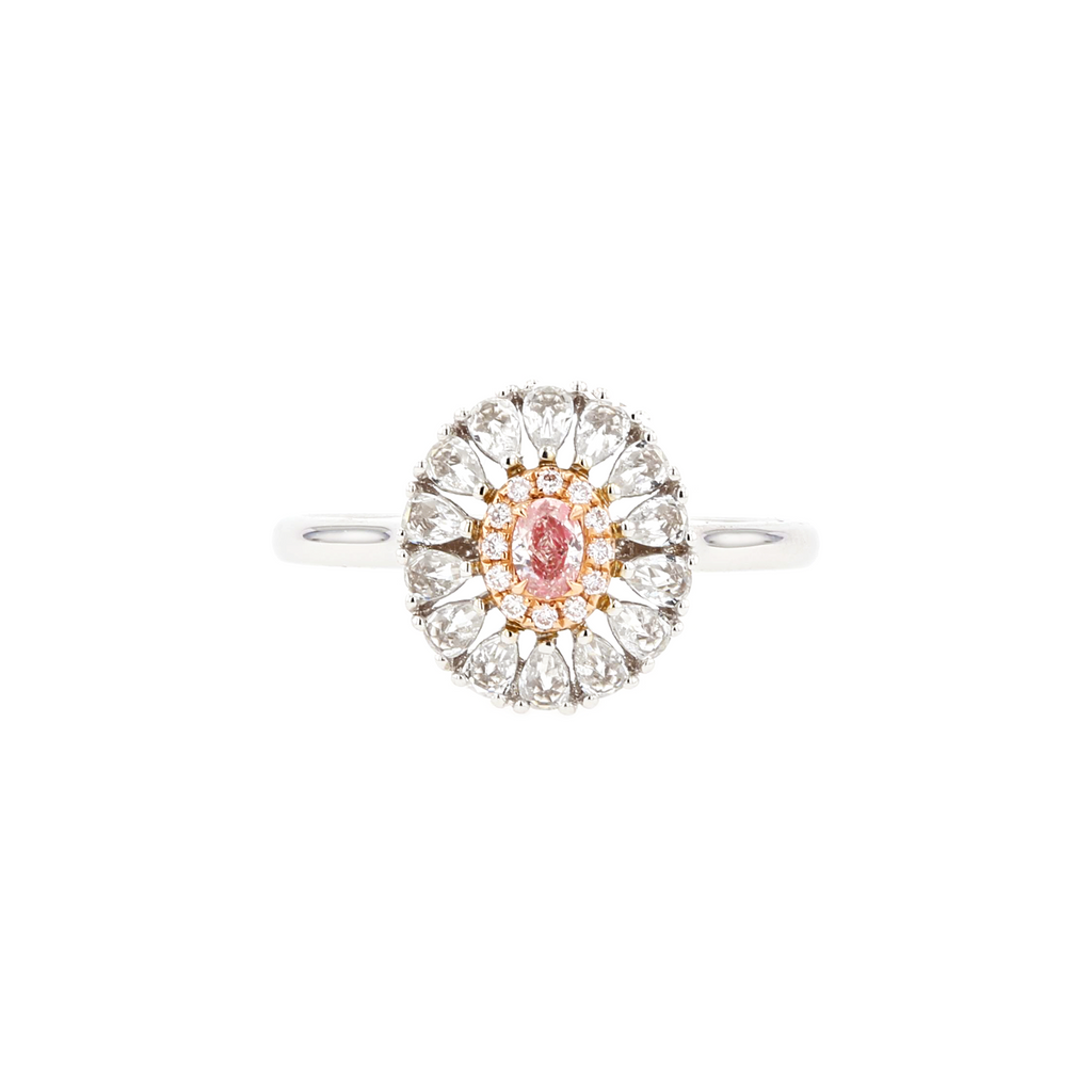 18KG 0.09ct Natural Untreated Pink Diamond Ring