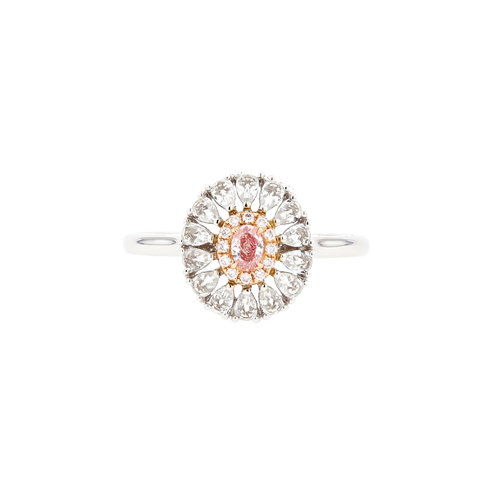 18KG 0.09ct Natural Untreated Pink Diamond Ring