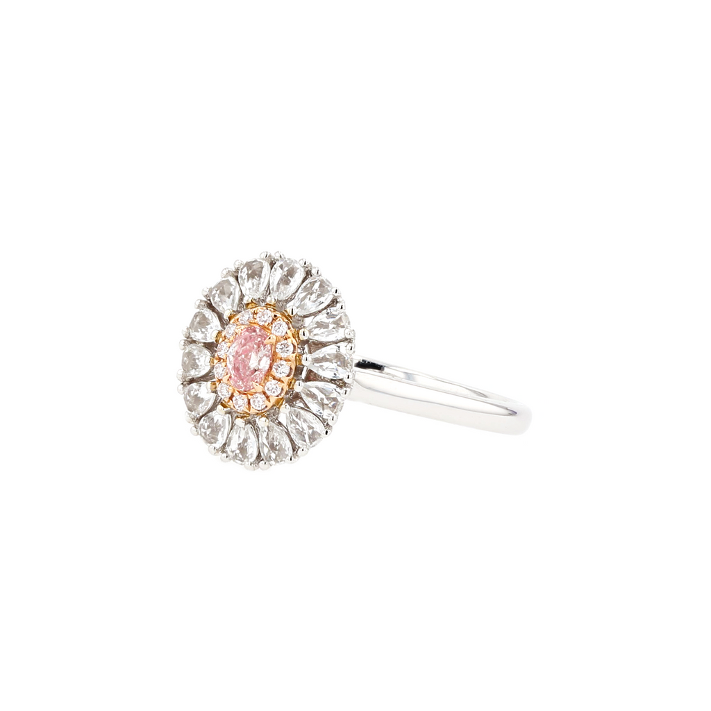 18KG 0.09ct Natural Untreated Pink Diamond Ring