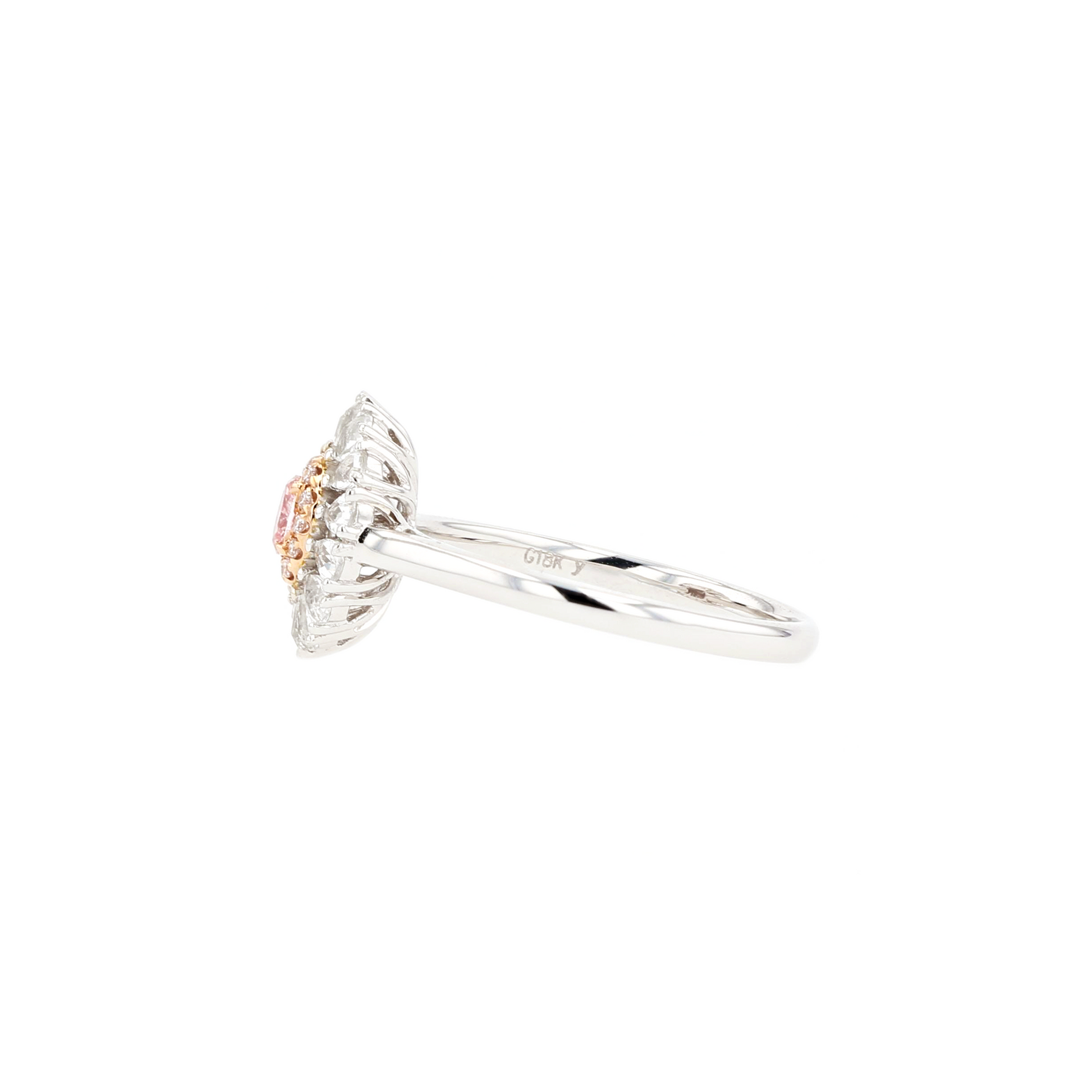 18KG 0.09ct Natural Untreated Pink Diamond Ring