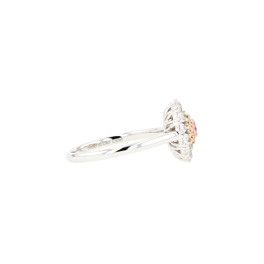 18KG 0.09ct Natural Untreated Pink Diamond Ring