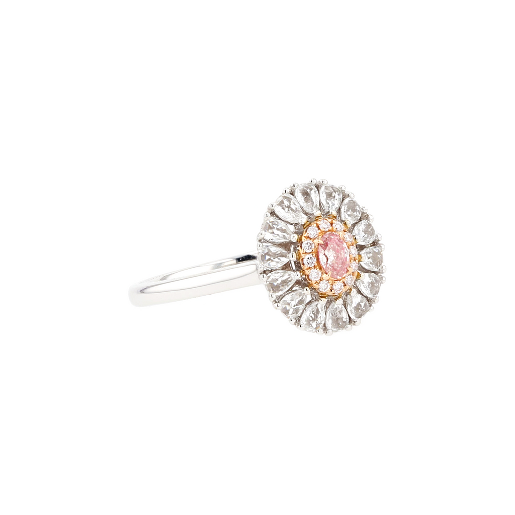 18KG 0.09ct Natural Untreated Pink Diamond Ring