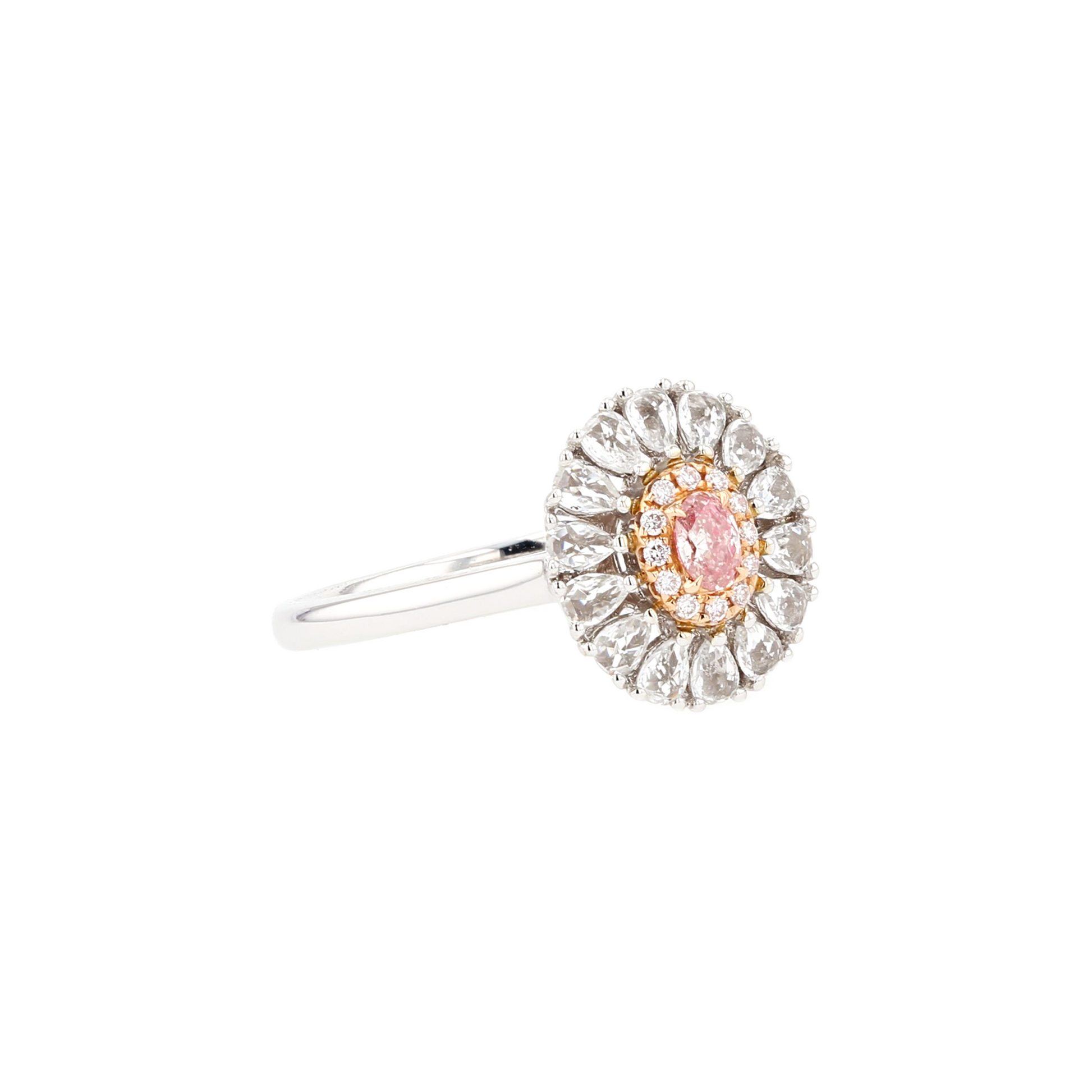 18KG 0.09ct Natural Untreated Pink Diamond Ring