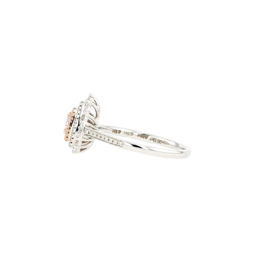18KG 0.10ct Natural Untreated Pink Diamond Ring