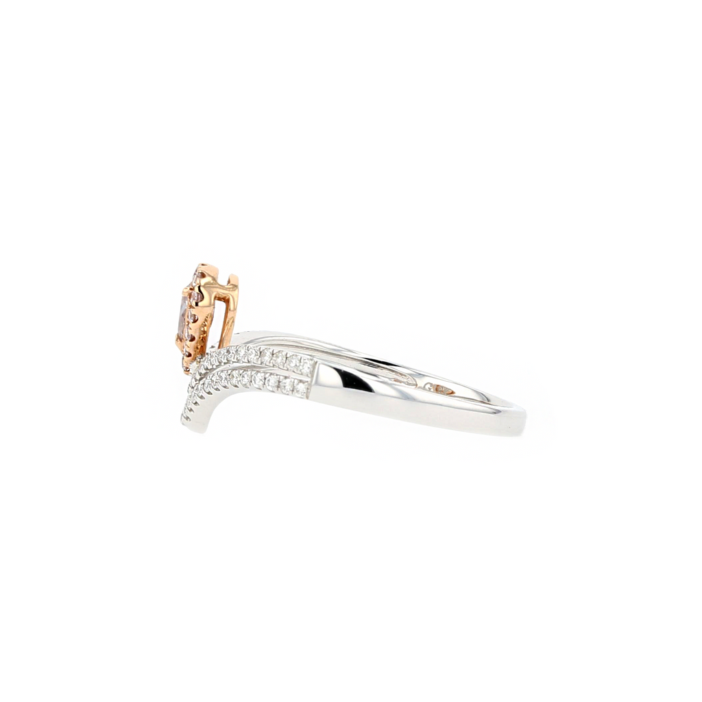 18KG 0.13ct Natural Untreated Pink Diamond Ring