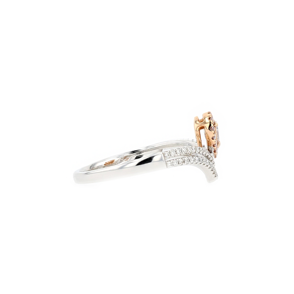 18KG 0.13ct Natural Untreated Pink Diamond Ring