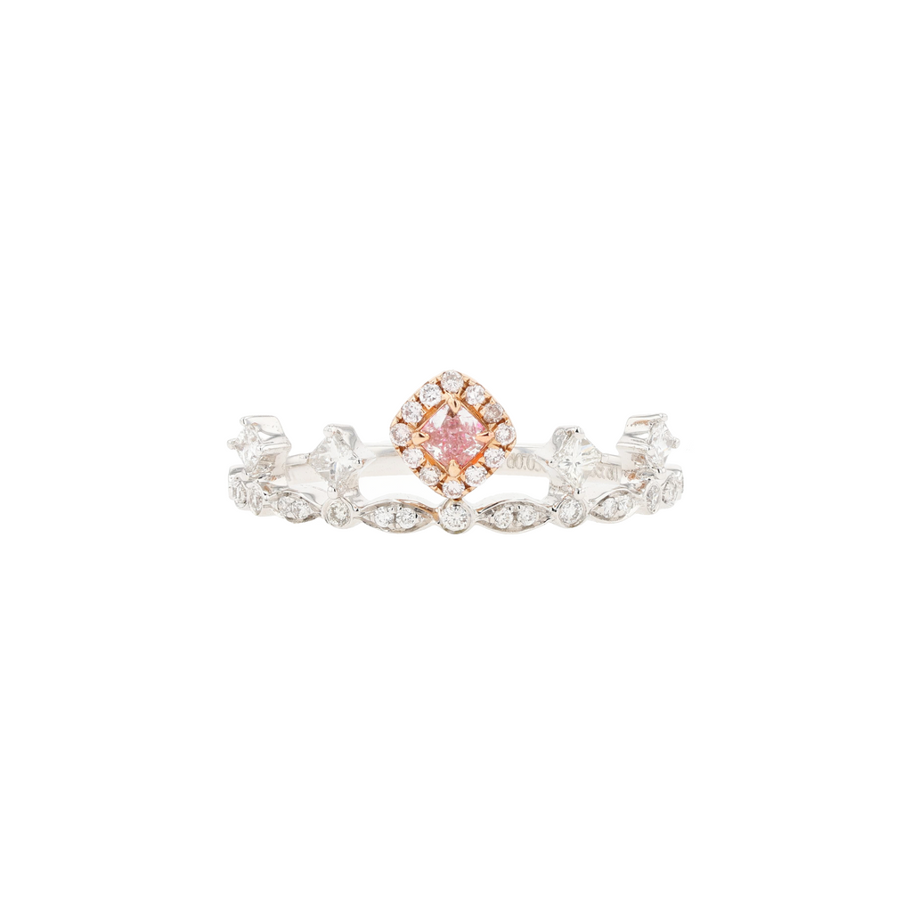 18KG 0.08ct Natural Untreated Pink Diamond Ring