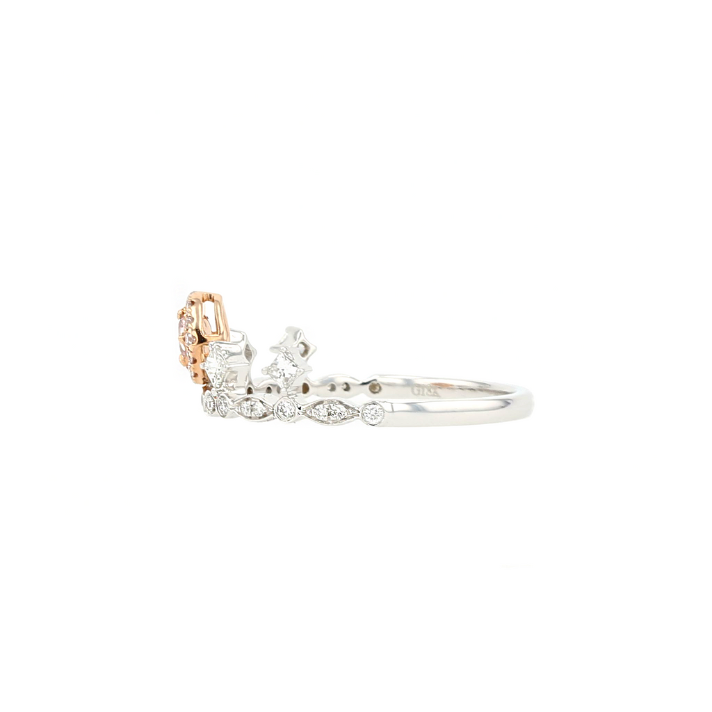 18KG 0.08ct Natural Untreated Pink Diamond Ring