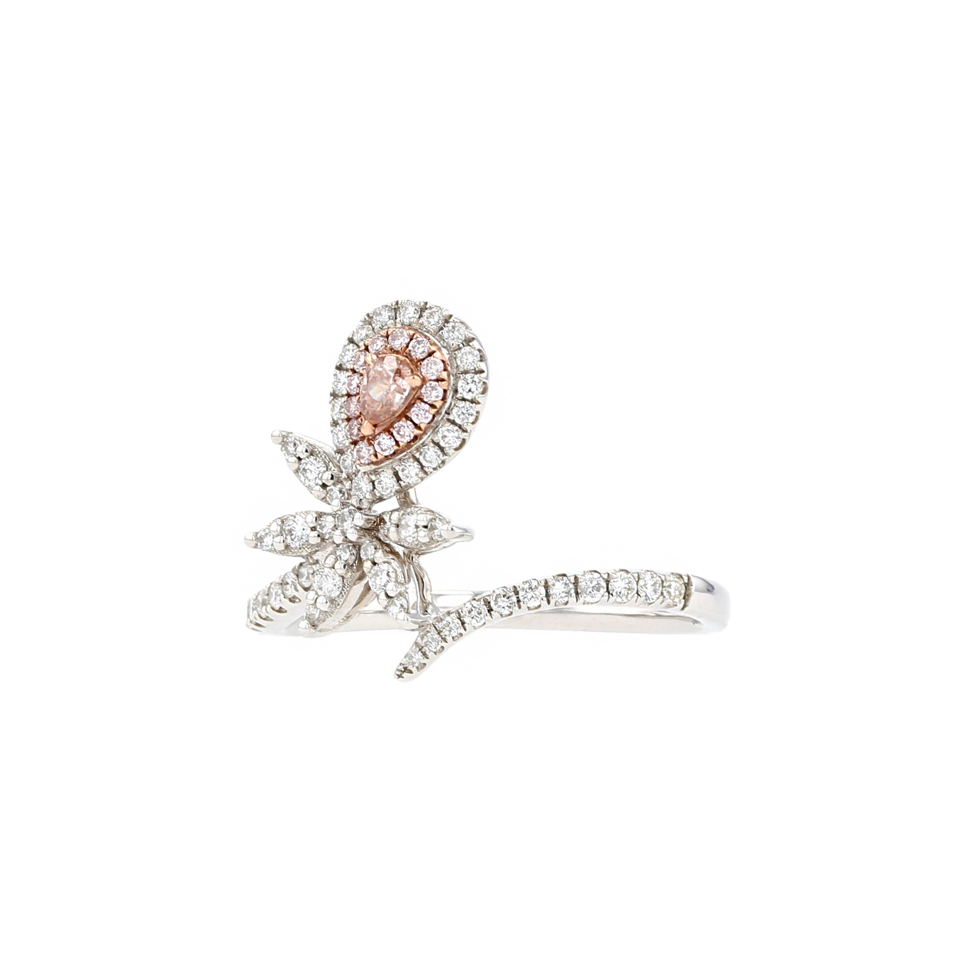 18KG 0.06ct Natural Untreated Pink Diamond Ring