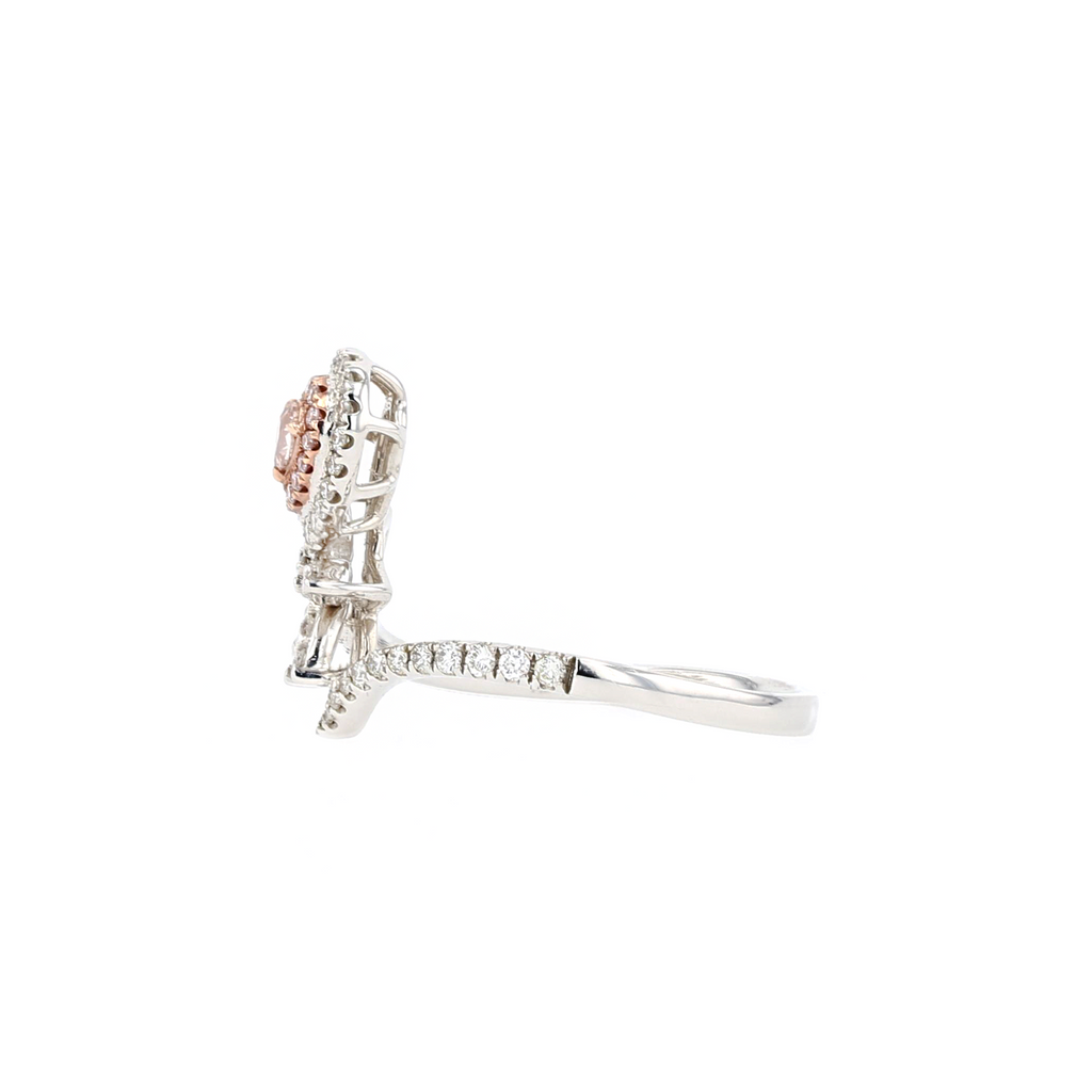 18KG 0.06ct Natural Untreated Pink Diamond Ring