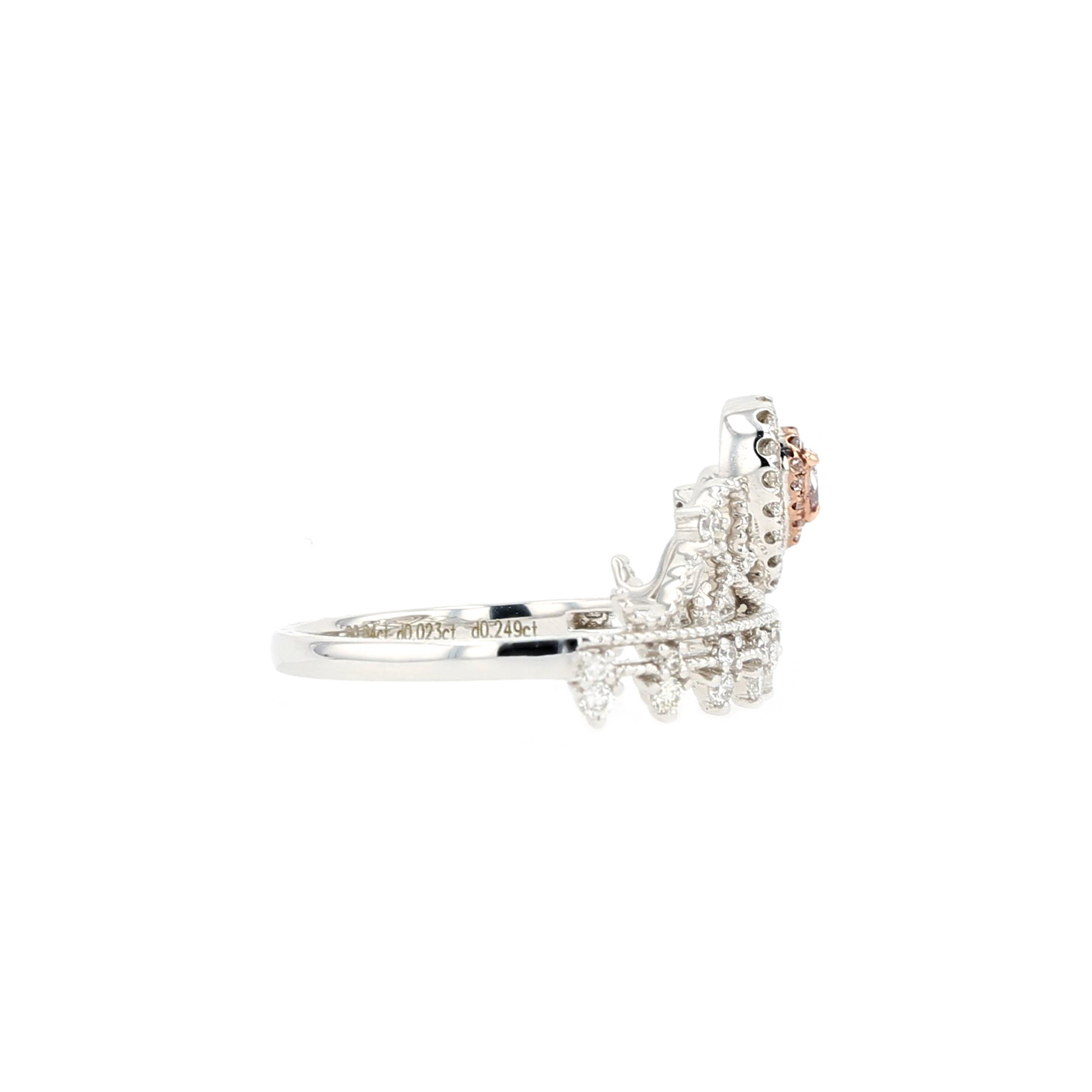 18KG 0.04ct Natural Untreated Pink Diamond Ring