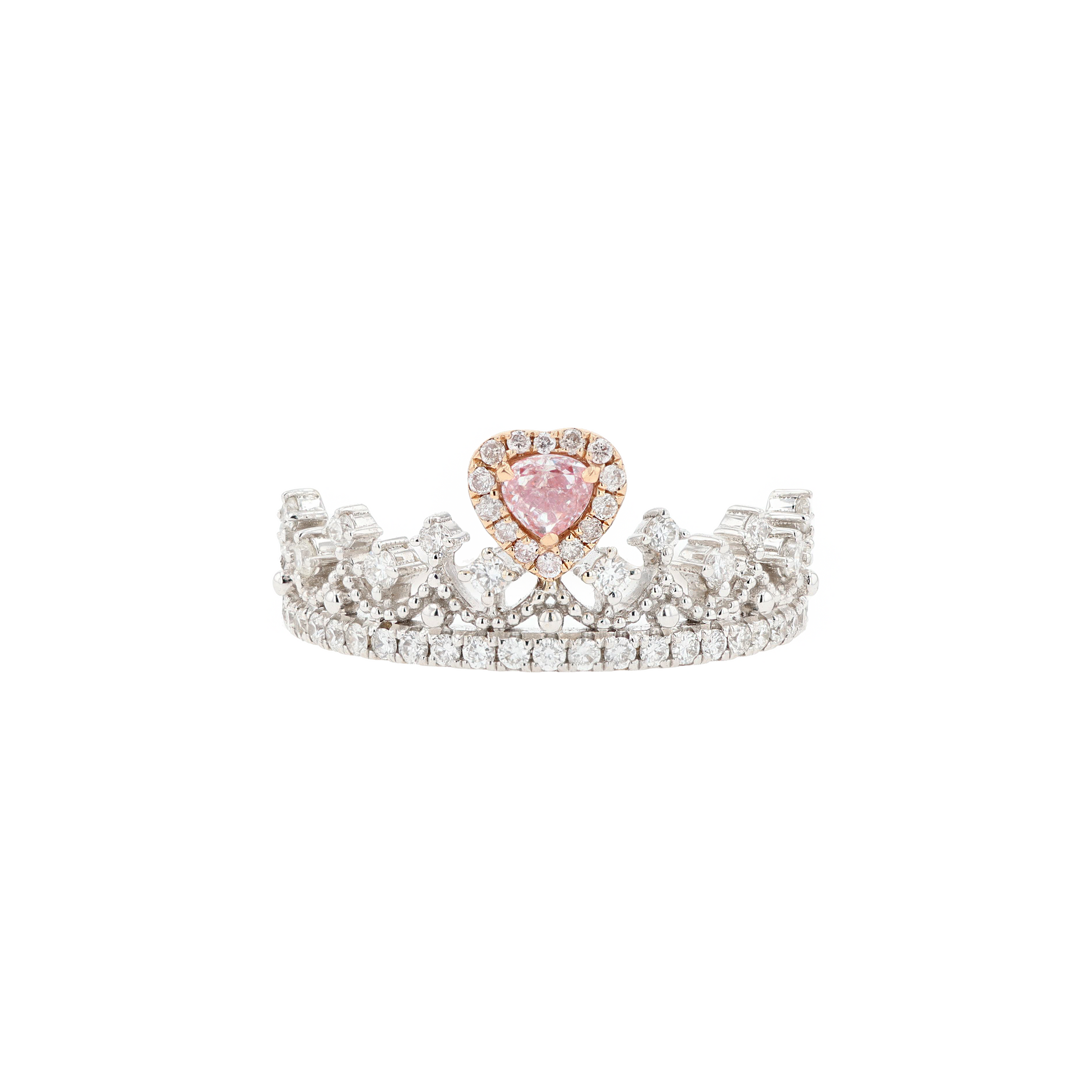 18KG 0.16ct Natural Untreated Pink Diamond Ring