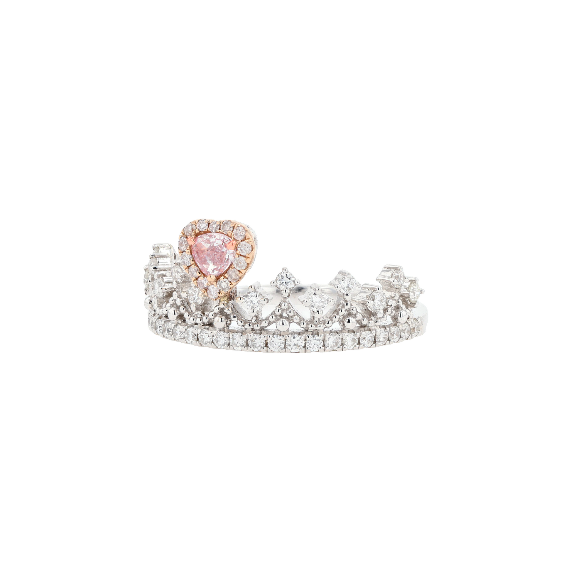18KG 0.16ct Natural Untreated Pink Diamond Ring