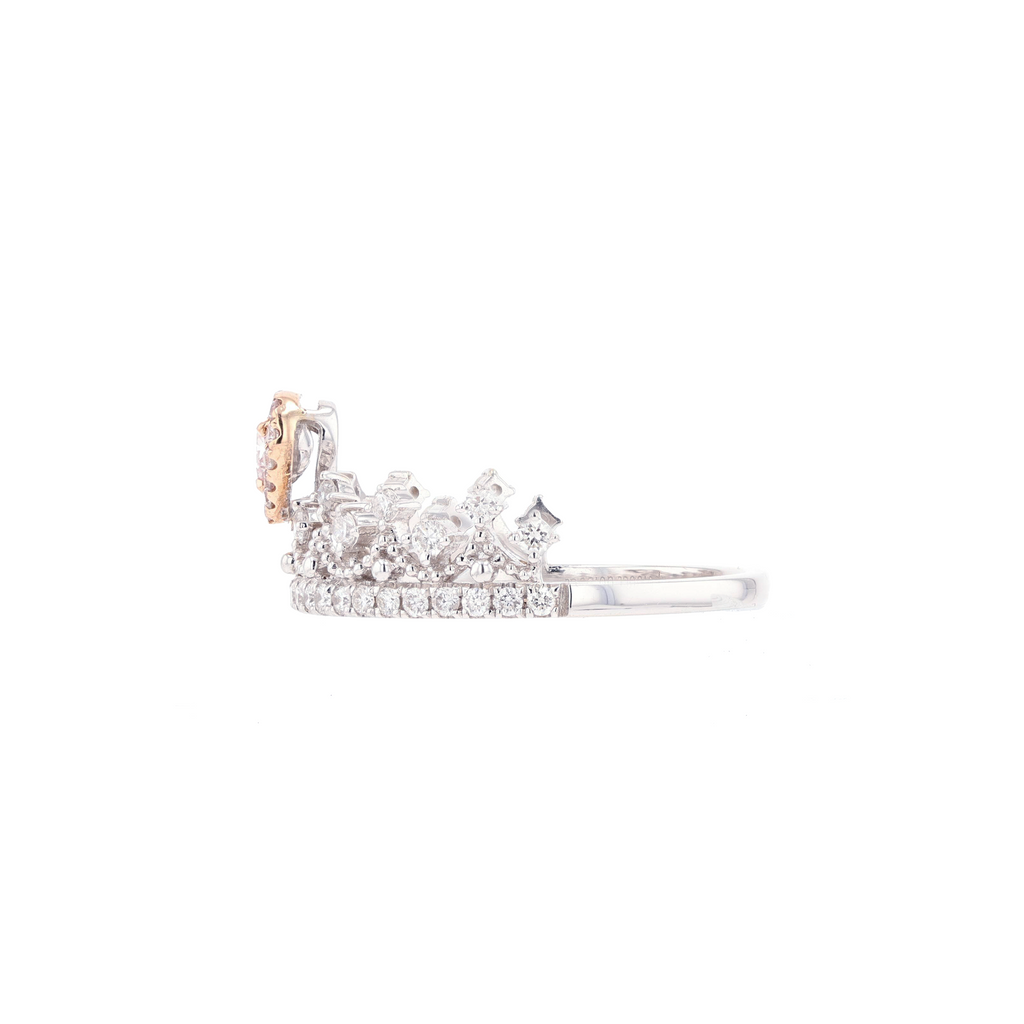 18KG 0.16ct Natural Untreated Pink Diamond Ring