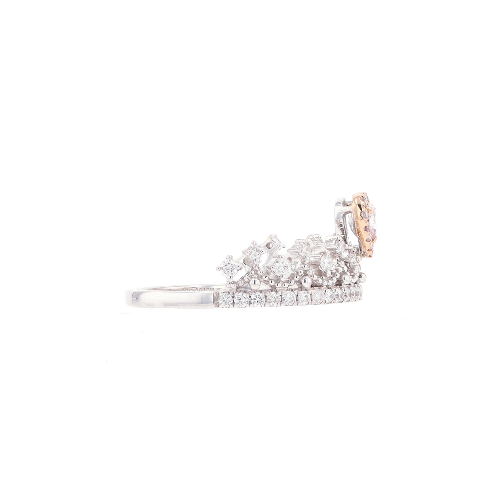 18KG 0.16ct Natural Untreated Pink Diamond Ring