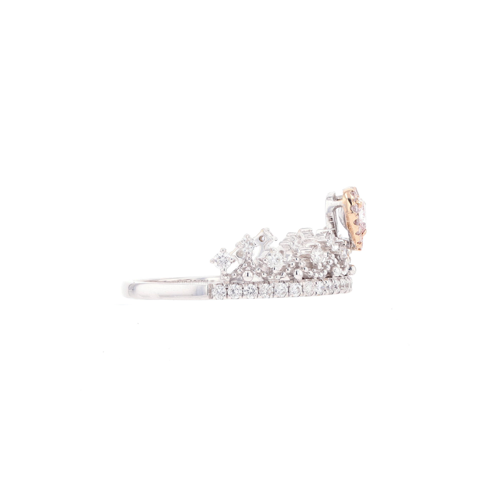 18KG 0.16ct Natural Untreated Pink Diamond Ring