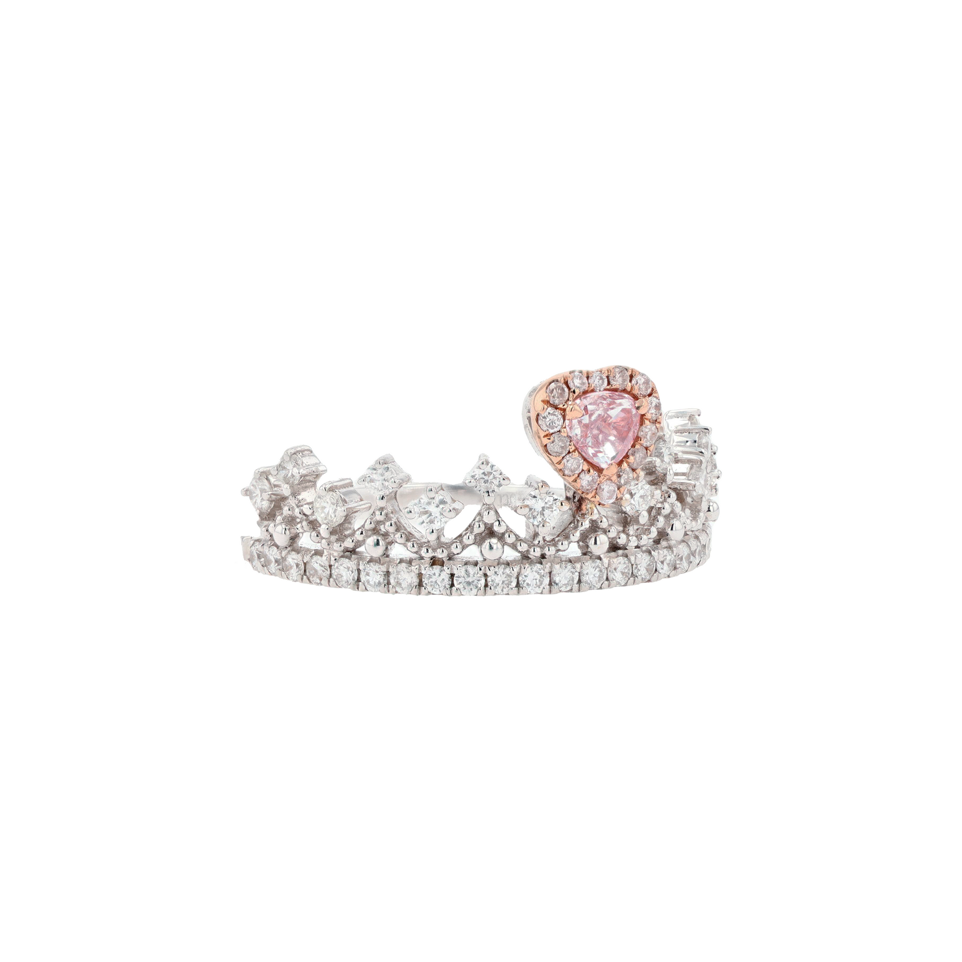 18KG 0.16ct Natural Untreated Pink Diamond Ring