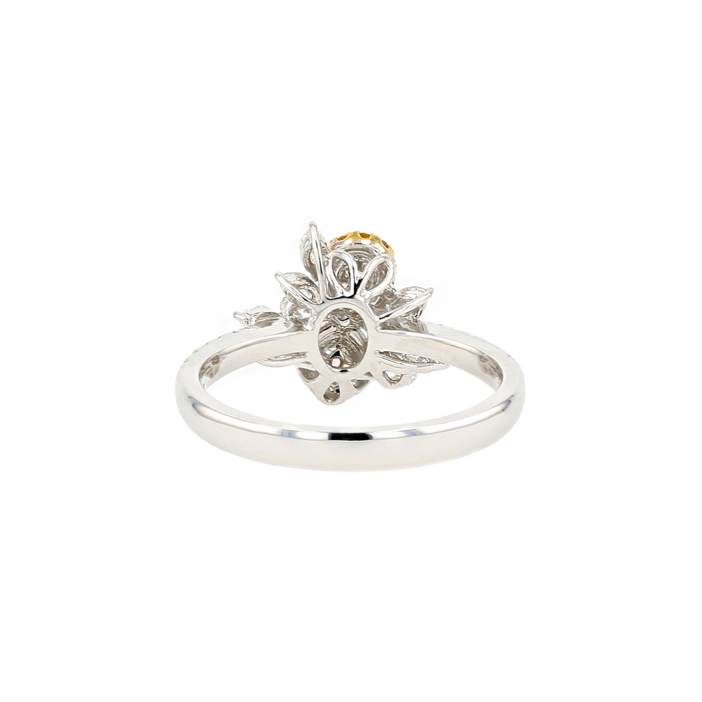 18KG 0.11/0.15ct Natural Untreated Pink&Yellow Diamond Ring
