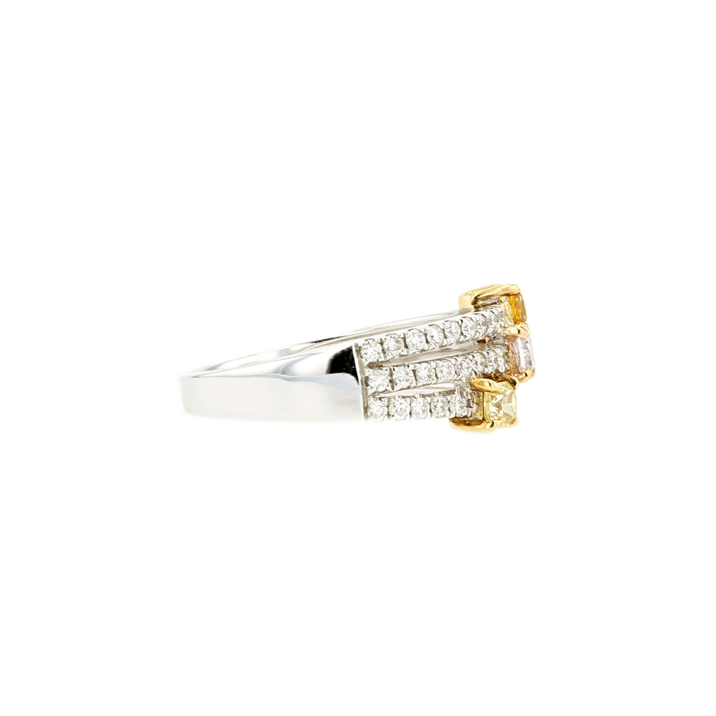18KG 0.41ct Natural Untreated Color Diamond Ring