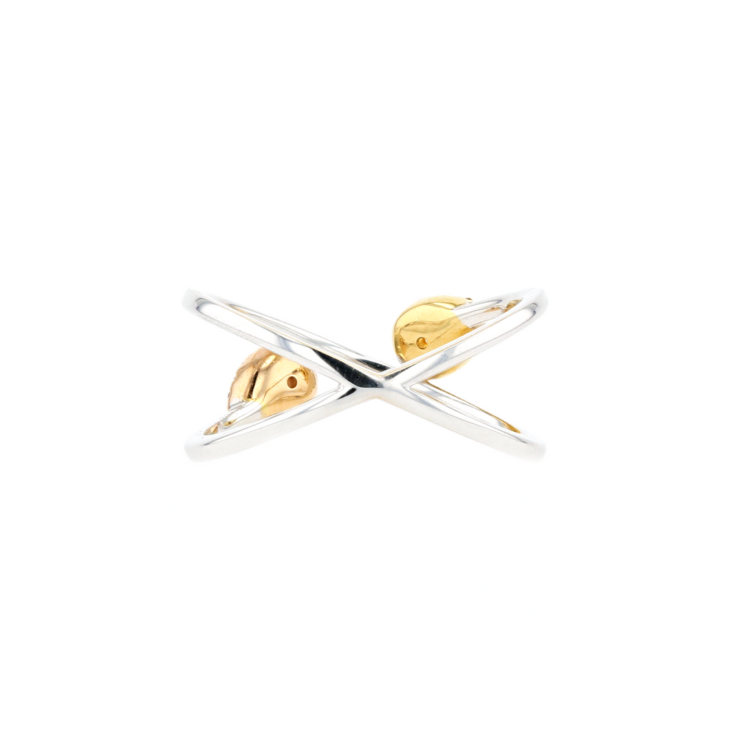 18KG 0.09/0.09ct Natural Untreated Pink&Yellow Diamond Ring