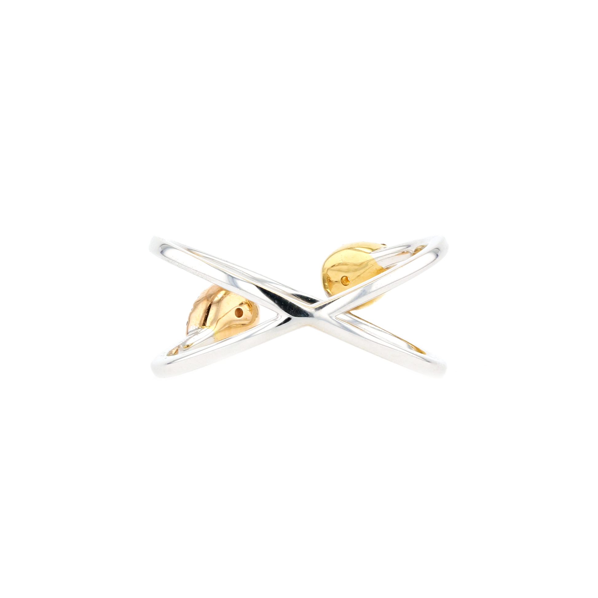 18KG 0.09/0.09ct Natural Untreated Pink&Yellow Diamond Ring