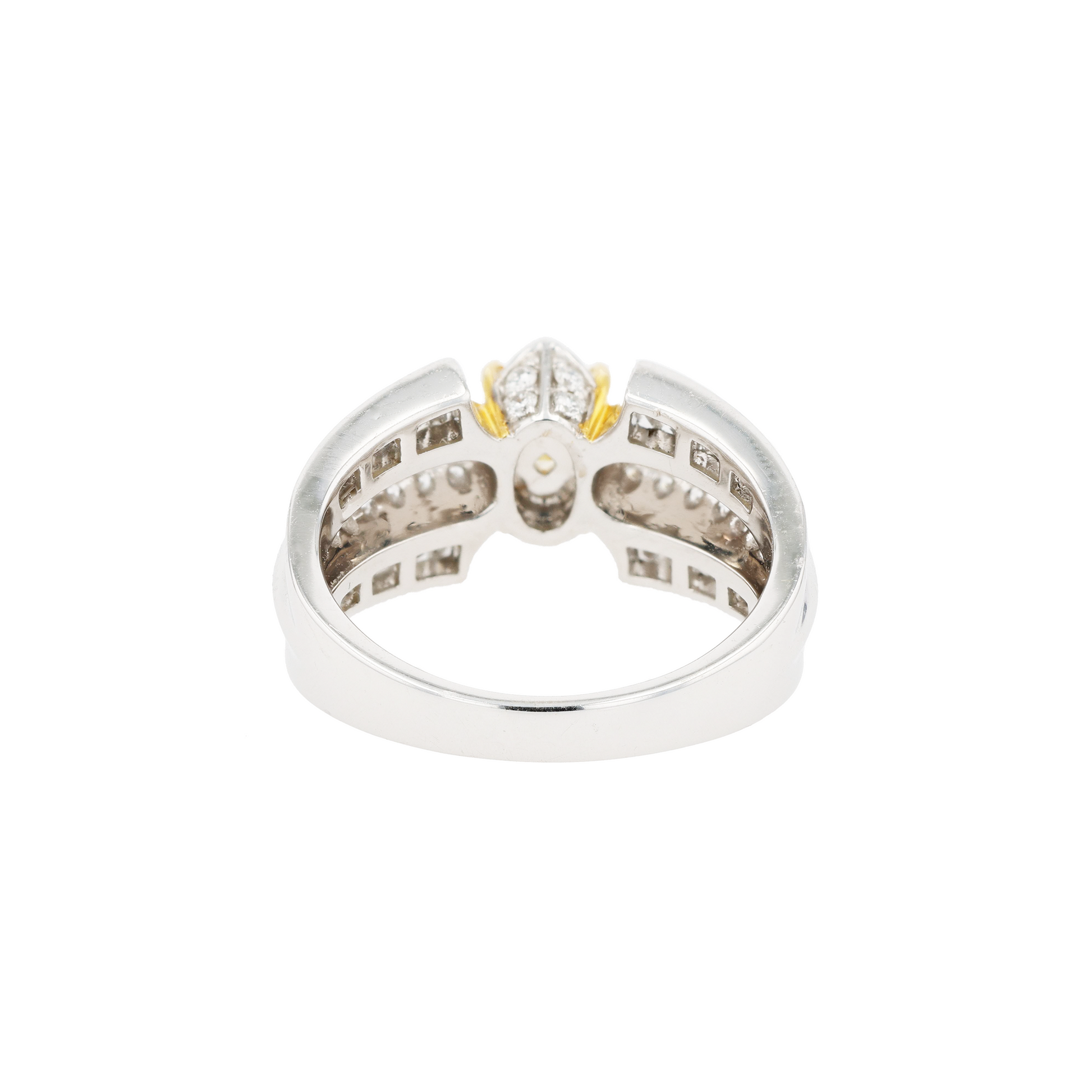 18KG 1.01ct Natural Untreated Yellow Diamond Ring