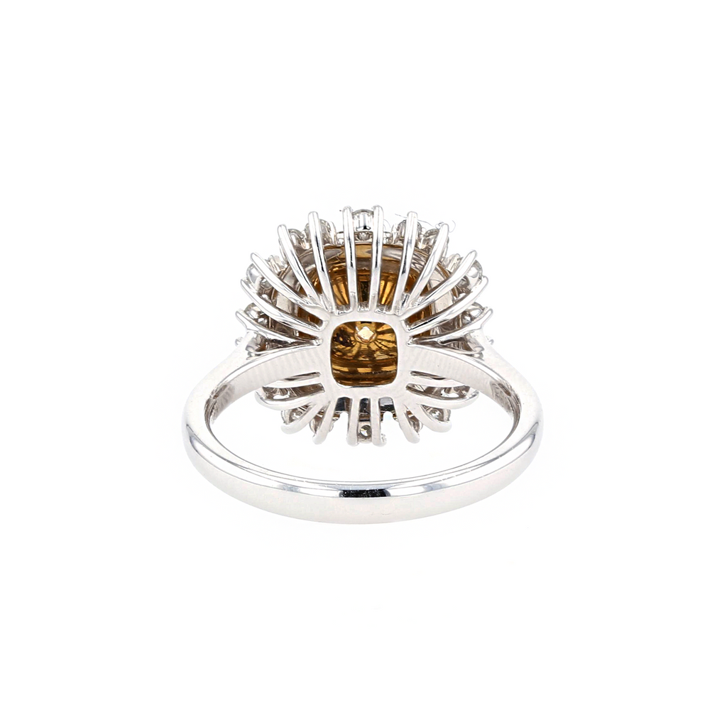 18KG 1.02ct Natural Untreated Yellow Diamond Ring