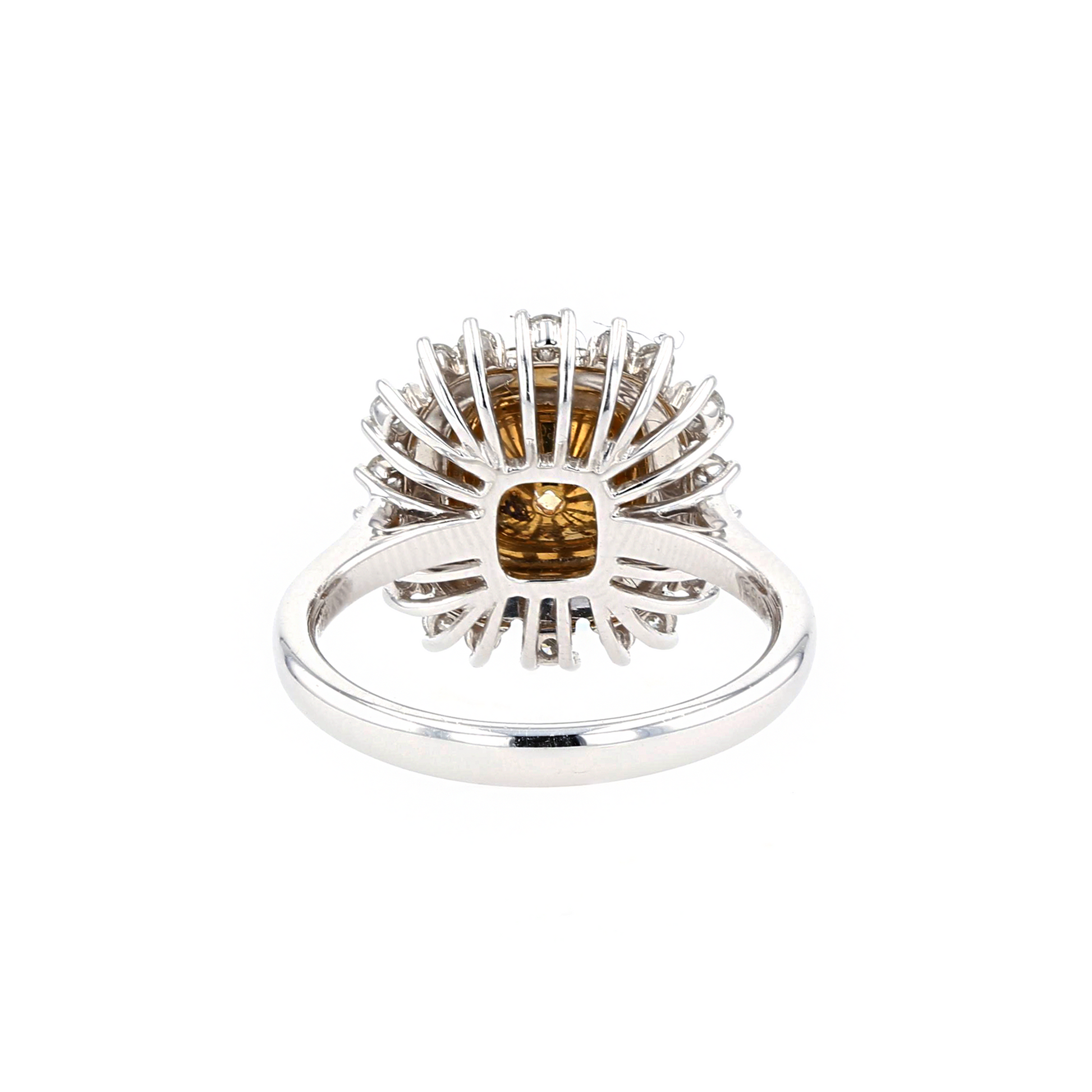 18KG 1.02ct Natural Untreated Yellow Diamond Ring