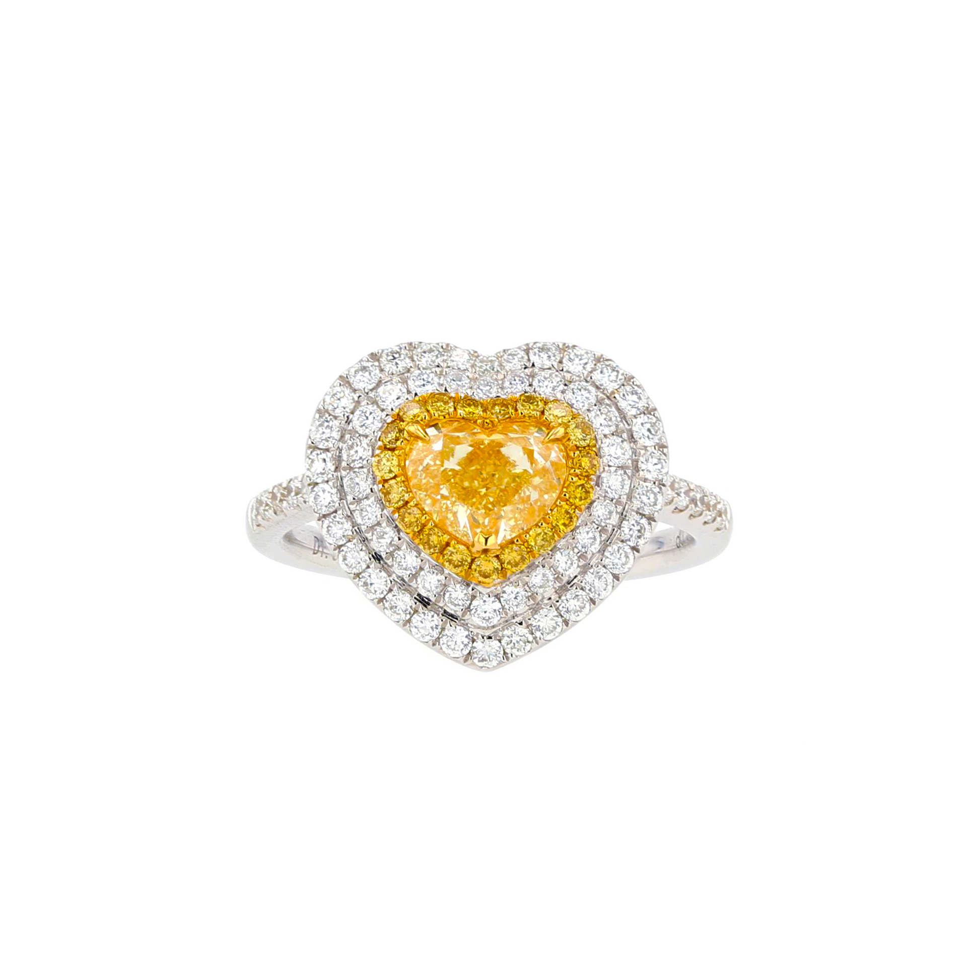 18KG 1.03ct Natural Untreated Yellow Diamond Ring