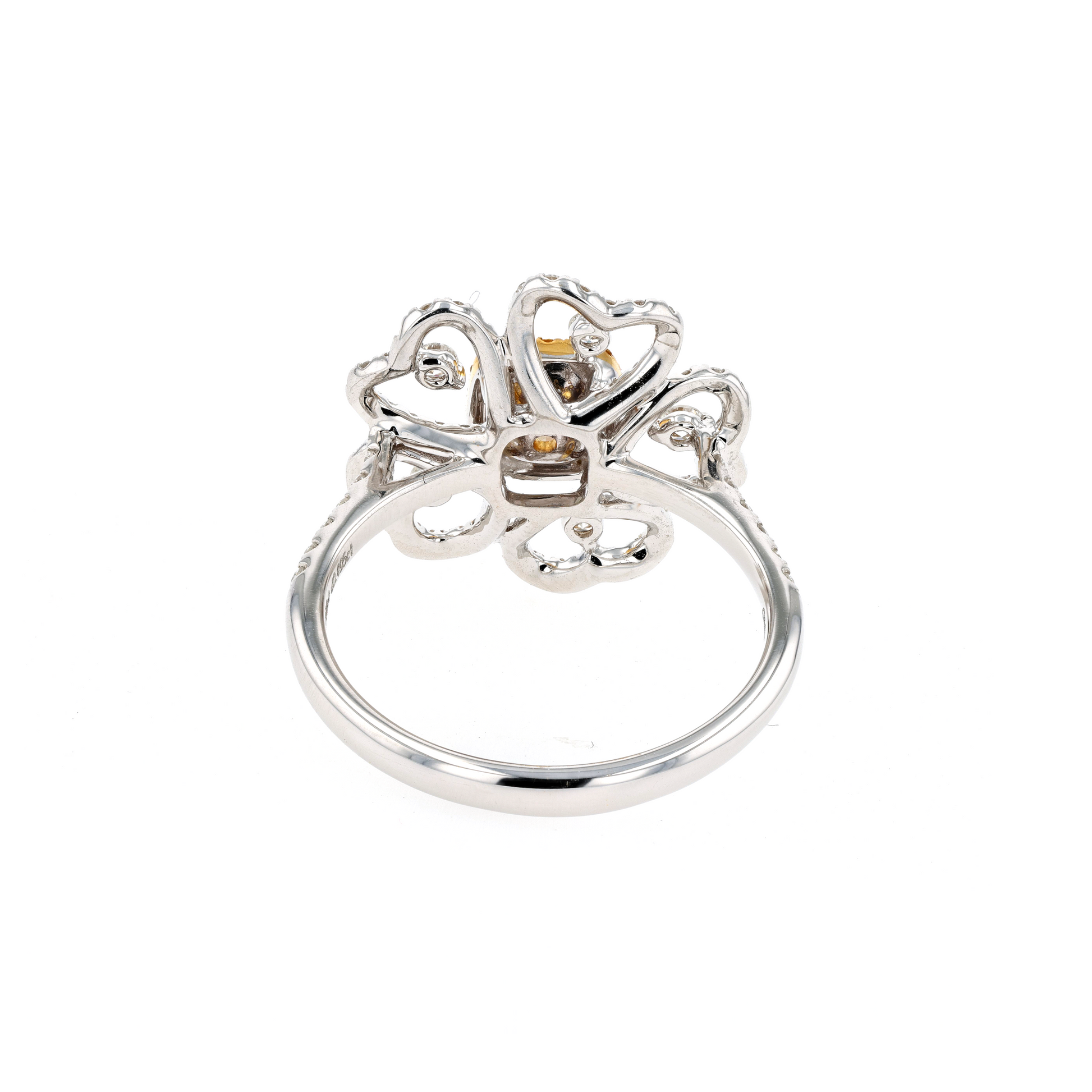 18KG 0.52ct Natural Untreated Yellow Diamond Ring