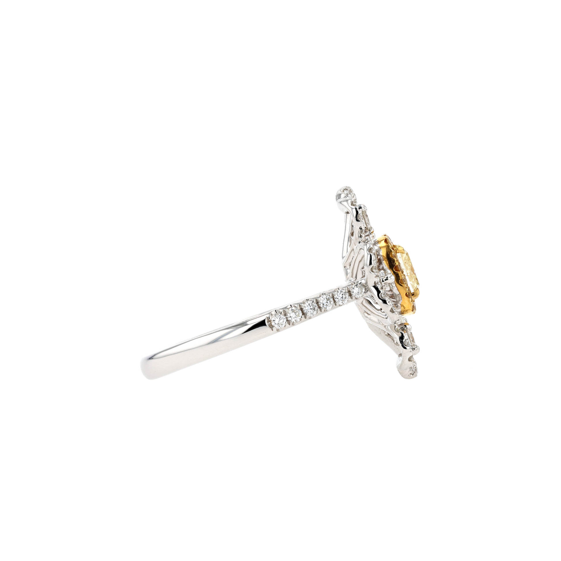 18KG 0.52ct Natural Untreated Yellow Diamond Ring