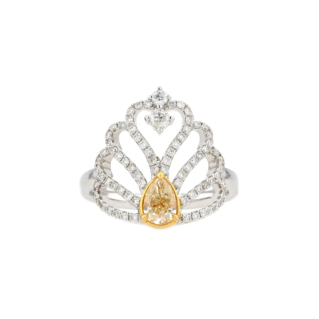 18KG 0.52ct Natural Untreated Yellow Diamond Ring