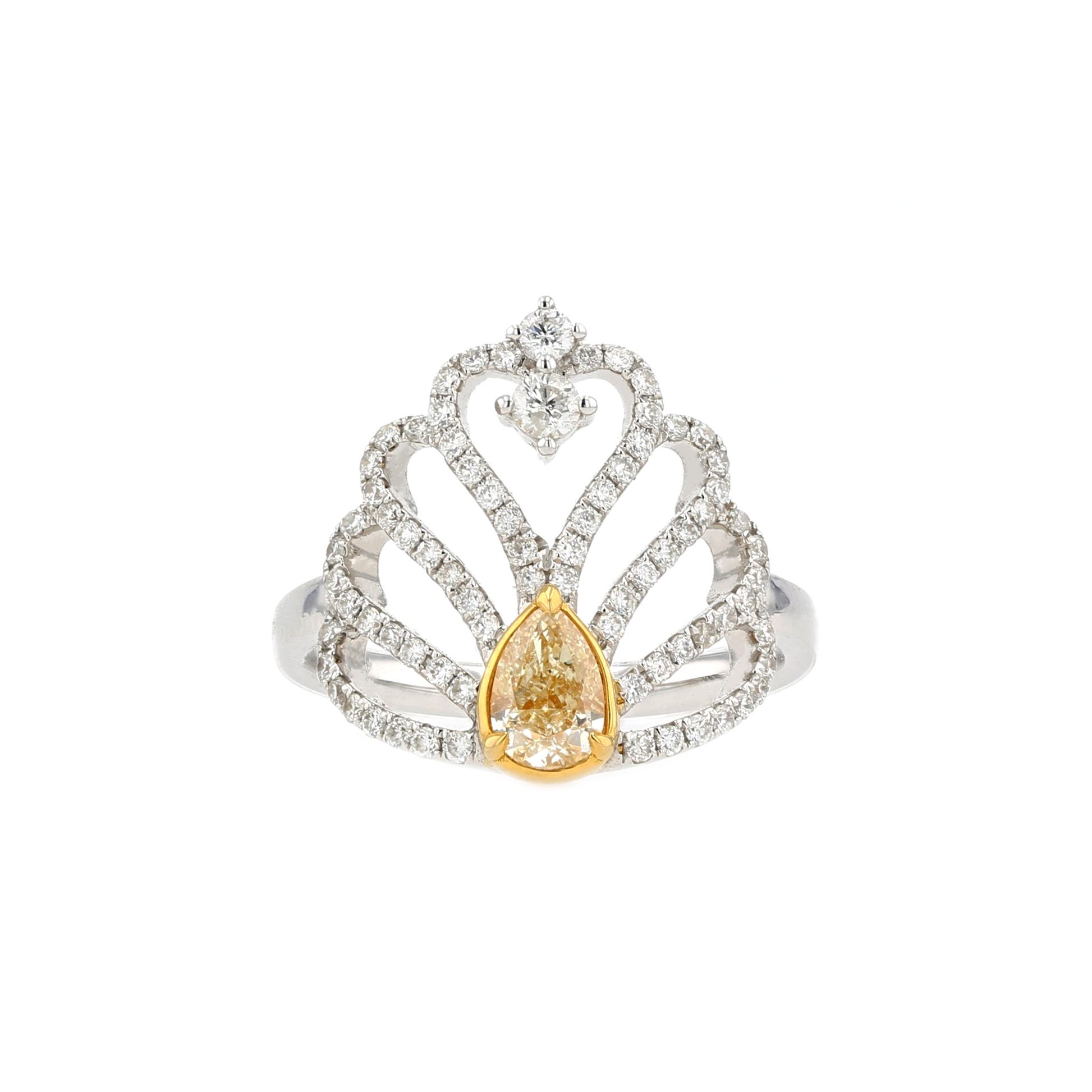 18KG 0.52ct Natural Untreated Yellow Diamond Ring